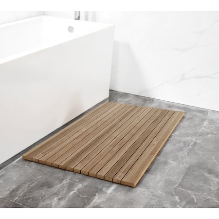 Homeroots Natural Teak 20" Square Shower Mat 554937