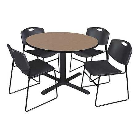 Cain Breakroom Table and Chair Set TB48RNDNO44BK