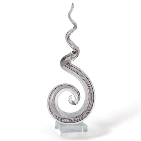 Homeroots 20" Clear and Brown Murano Glass Modern Abstract Tabletop Sculpture 375760