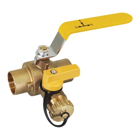 Everflow SWT High Flow Drain Ball Valve, 3 Way Adjustable Flow Path, Brass 1-1/4" 706C114-NL