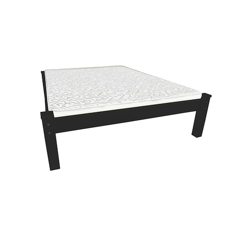 Homeroots Black Solid Wood Full Bed Frame 546704