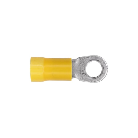 Auveco Vinyl Insulated Ring Terminal 4 Gauge 3/8in Stud Yellow, 10PK 17052