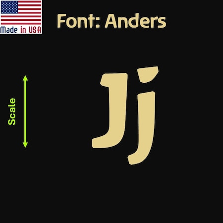 Aacc Self-Adhesive Vinyl Letter: J, Scale: 30 cm. Color: Gold Font: Anders by, 24PK AACC-Anders-UJ-Gold-M30x24