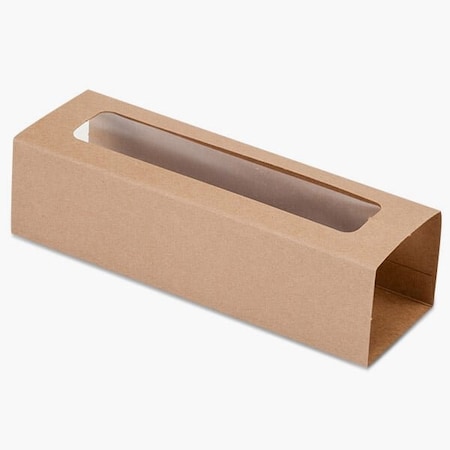 Nashville Wraps Kraft Macaron and Cookie Sleeve with Window, 8.25x2.5x2, 100PK MCSSKR