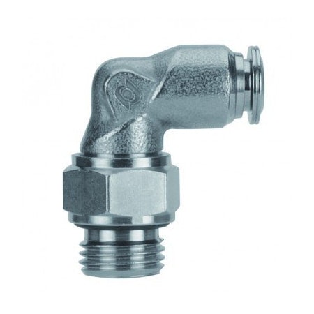 Usa Industrials Push to Connect Tube Fitting, Nickel Plated Brass w/ Metal Release Ring, Male Elbow ZUSA-TF-PTC-NPBR-617