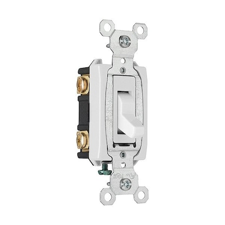 Pass & Seymour Wall Switch, 2 hp, Toggle, 20 A, White CSB20AC3W