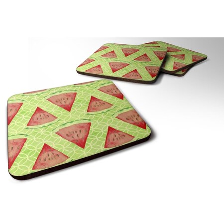Carolines Treasures Watercolor Watermelon Foam Coaster, Set of 4 BB7518FC