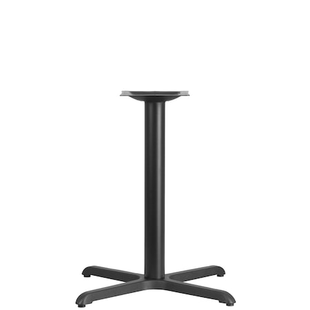 Flash Furniture Restaurant Table X-Base with 3" Dia. Tab, 30 in W, 30 in L, 28 in H, Cast Iron, Iron, Black XU-T3030-GG