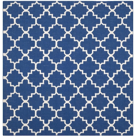 Safavieh Dhurries Hand Woven Flat Weave Square RugDark Blue 6 x 6 ft. DHU566A-6SQ