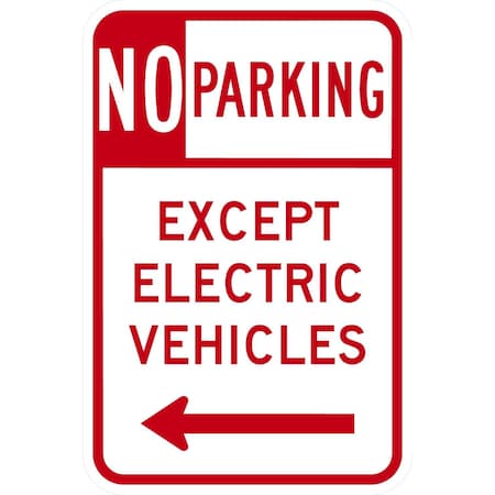 Lyle Except Electric Vehicle With Left Arrow, 12x18, Engineer Grade, White G-3705-EG_12x18