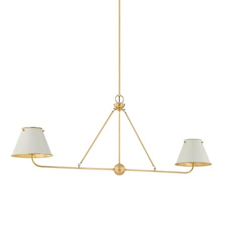 Hudson Valley Lighting Burghley Linear in Aged Brass/Off-White by Mark D. Sikes MDS2001-AGB/OW