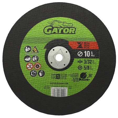 Gator Finishing 10 in. X 3/32 in. X 5/8 in. Metal Cut-Off Wheel, Type 1 9661