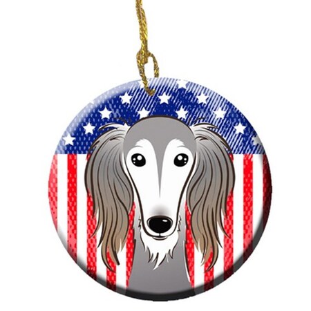 Carolines Treasures American Flag and Saluki Ceramic Ornament BB2159CO1