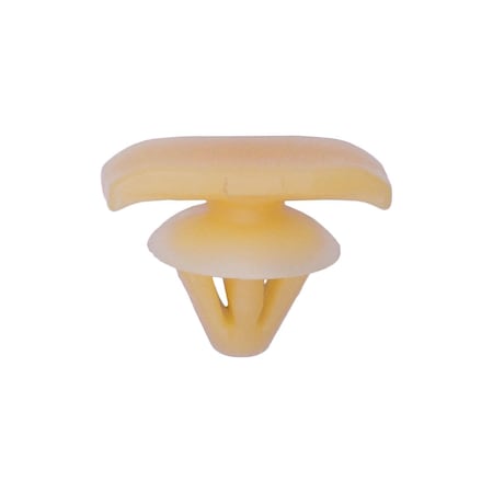 Auveco Weatherstrip Retainer; Head Size: 5mmx13mm, Stem Dia., 5.7mm, Stem L: 5mm, Yellow Nylon, 25PK 21980