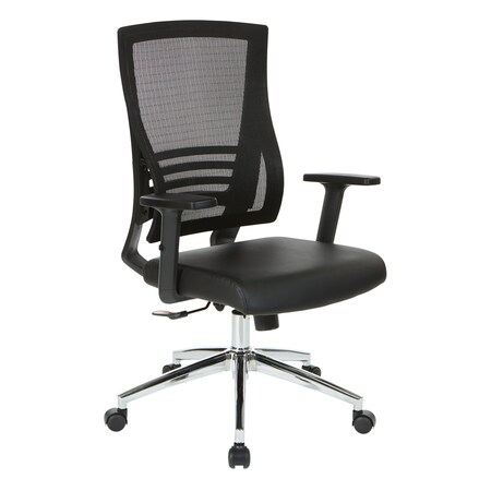 Office Star Products Ventilated Seating Black Frame Chair, Black EM60930C-EC3