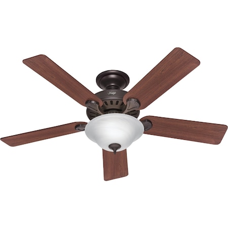 Hunter Pros Best 5-Minute 52'' New Bronze Ceiling Fan with Light Kit 53250