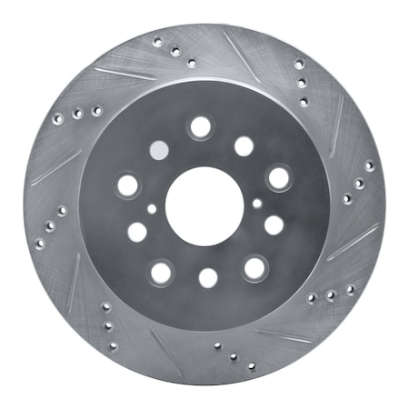 Dynamic Friction Co DFC Brake Rotor - Drilled and Slotted - Silver 631-75010R
