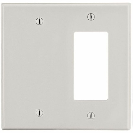 Hubbell Wiring Device-Kellems Wallplate, 2-Gang, 1) Decorator 1) Box Mount Blank, Light Almond P1326LA