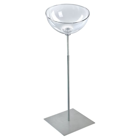 Azar Displays Pedestal Bowl Display Floor Stand with Single 12in Diameter Bowl on Square Metal Base 700972