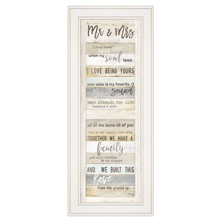 Homeroots Mr and Mrs 2 White Framed Print Wall Art 415524