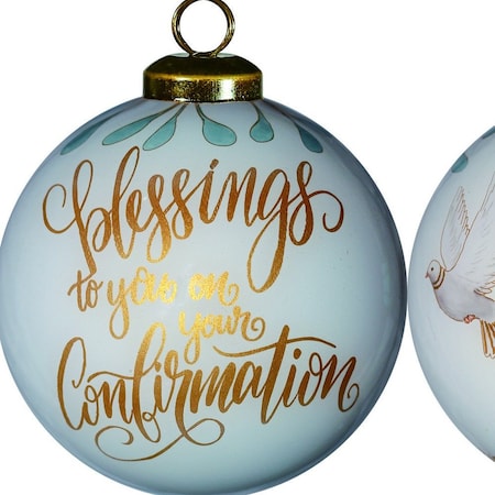 Homeroots Gold Confirmation Hand Painted Mouth Blown Glass Ornament 477553