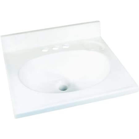 Fgi Foremost WS-1719 Vanity Top, 19 in OAL, 17 in OAW, Marble, Solid White WS-1719