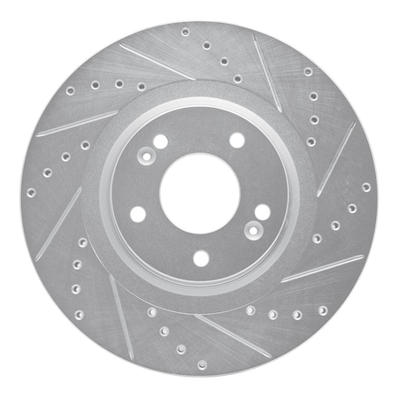 Dynamic Friction Co DFC Brake Rotor - Drilled and Slotted - Silver 631-21031R