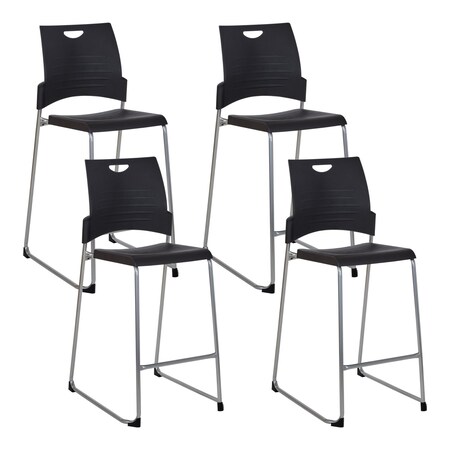 Office Star Products DC Series Tall Stacking Chair, Black DC8309C4-3