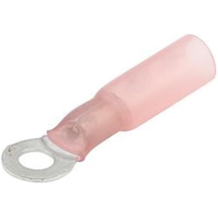 Allstar Performance 22-18 Gauge Heat Shrink Ring Terminal with No. 8 Hole, Red, 10PK ALL76062