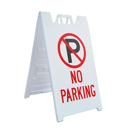 Signmission No Parking, A-Frame & 2 Decals Installed, Heavy-Duty Plastic Frame SBHD-D-2436-No Parking