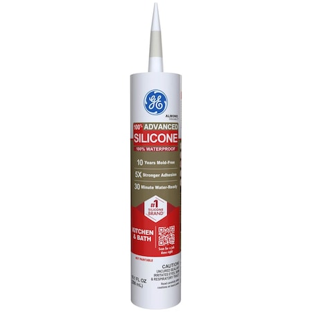 Ge GE Advanced Almond Silicone 2 Kitchen and Bath Caulk Sealant 10.1 oz 2816707