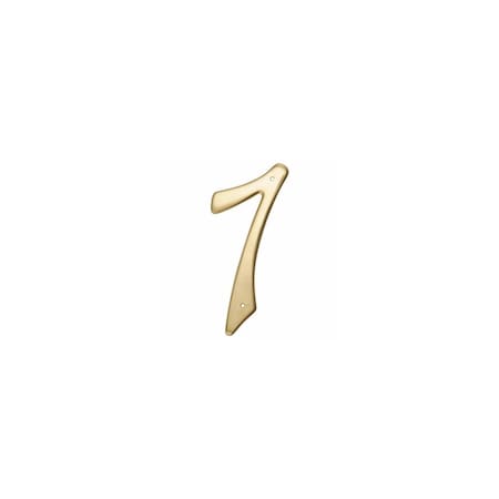 Hillman House Address Number 7, Nail-On, Brass, 4 In. 847049