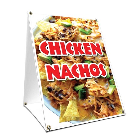 Signmission Chicken Nachos, 36 Inch x 24 Inch A-frame Yard Sign, Plastic Sign SBC-2436-Chicken Nachos