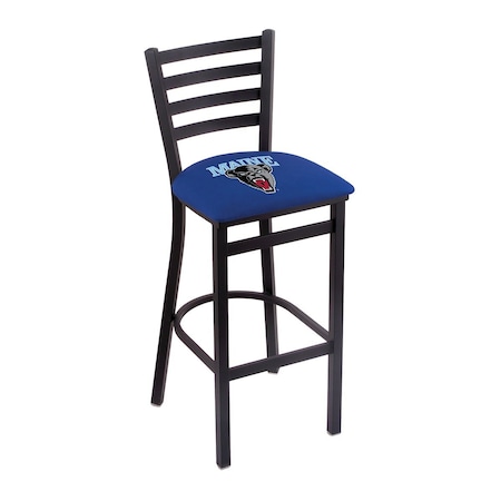 Holland Bar Stool Co 25" Blk Wrinkle Maine Stationary Counter Stool, Ladder Back L00425MaineU