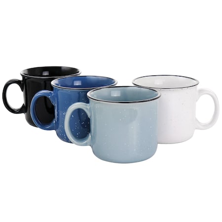 Mr. Coffee Mr. Colebrook Speckled Stoneware 18oz 4 Piece Mug Set in Assorted Colors 97247.01
