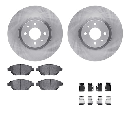 Dynamic Friction Co DFC Brake Rotor with 5000 Brake Pads and Hardware Kit 6512-07027