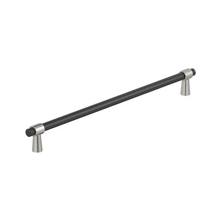 Amerock Mergence 12-5/8 inch 320mm Center-to-Center Matte Black/Satin Nickel Cabinet Pull BP36983FBG10