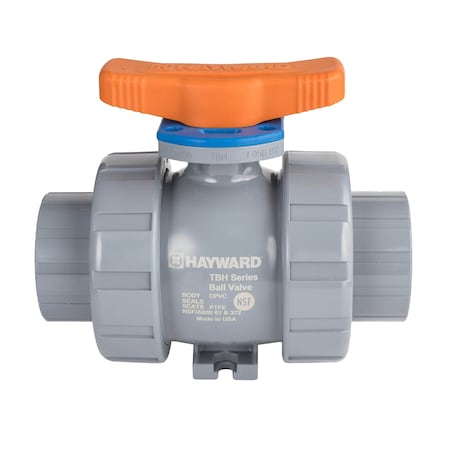 Hayward Flow Control 1 1/2'' CPVC TBH Series Ball Valve FLGD Ends UHMWHDPE Seats EPDM Seals Actuation Ready TBH2150A0FEK0UH