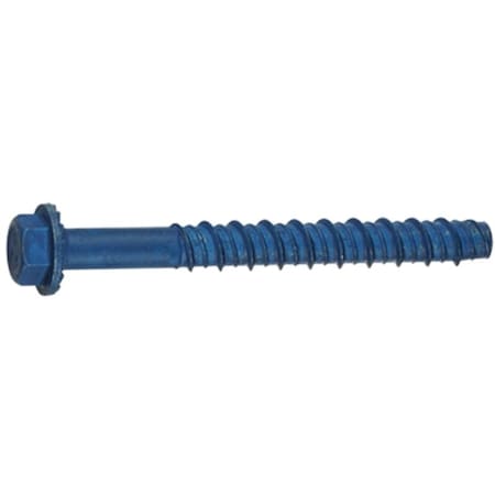 Tapcon Screw Anchor, 3 in L, Hex Drive, Steel, Metallic, 4 PK, 5/16 in Drive, 4PK 24193