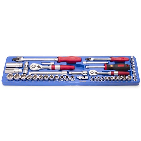 Genius Tools 44PC 1/4in & 3/8in Dr. Metric Hand socket set(MS-190TS) TS-3244