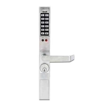 Alarm Lock Trilogy Narrow Stile Digital Lever Lock Satin Chrome Finish DL130026D1