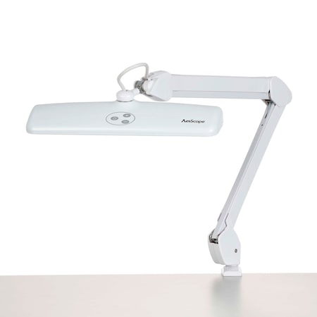 Amscope 12W 72 LED Task Lamp on Articulating Arm with Table Clamp LMP-72