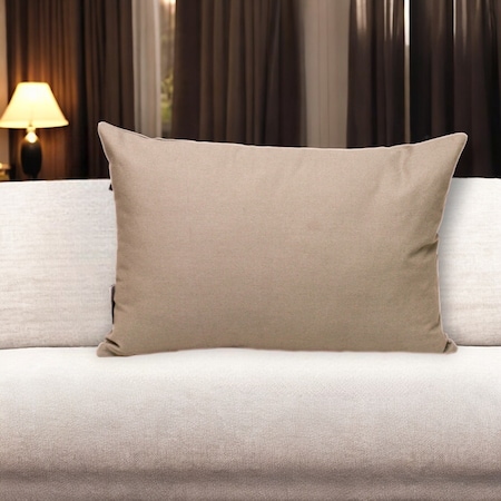 Homeroots 12" X 18" Gray Cotton Throw Pillow 529183