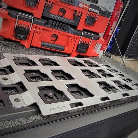 Putco Molle Panel, Molle Packout Bracket For Milwaukee Storage Systems; Silver; Aluminum; With Molle 195985