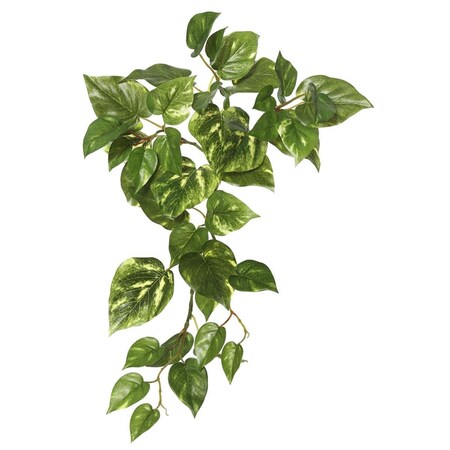 Vickerman 18 in. Artificial Green Pothos Hanging Bush, 192PK FB170601-3