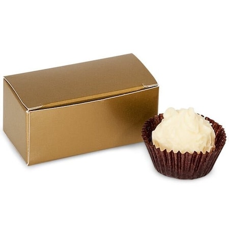 Nashville Wraps Matte Gold Candy Truffle Boxes, 2-5/8x1-5/16x1-1/4, Holds 2, 50PK TC2GO