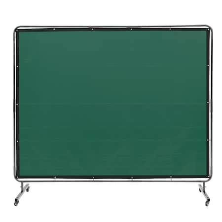 Vevor Welding Screen with Frame 6' x 8' Welding Curtain Screen on 4 Wheels Green XU-2313