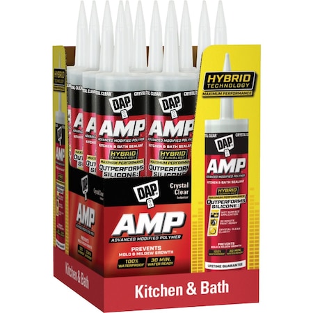 Dap AMP 9 Oz. Advanced Modified Polymer Kitchen Bath & Plumbing Sealant Crystal Clear 7079800763