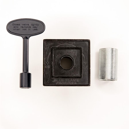Palacedesigns 3 in. Universal Square Flange & Key, Black - 2 Piece PA3866097