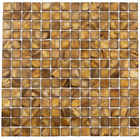Apollo Tile Light Bronze 12 in x 12 in Shell Polished Floor and Wall Mosaic Tile 20 sqft/case, 20PK APLSMA88001A